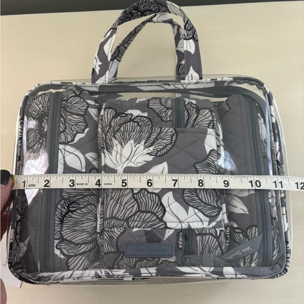 Vera Bradley 4pc Cosmetic Organizer Clear Bag with 3 Quilted Interior Bags Grey - Picture 7 of 9